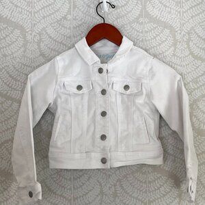 Cat & Jack Girl's Cotton Blend White Denim/Jean Jacket Snap Button Closure, 6